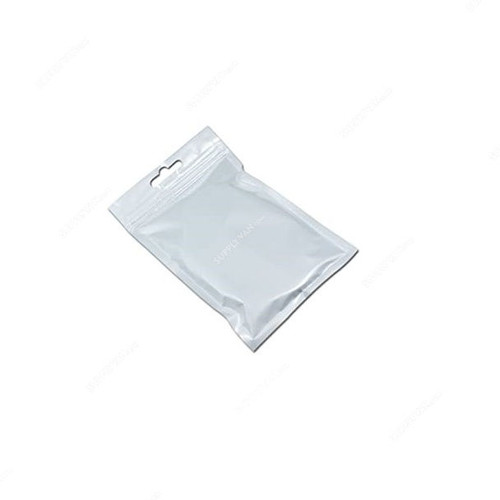 Zipper Ziplock Bag, Plastic, 100 Mic, 5 x 3 Inch, Clear and White, 100 Pcs/Pack