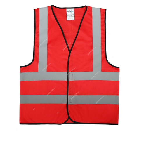 Vaultex Reflective Vest, BGP, 100% Polyester, S, Red