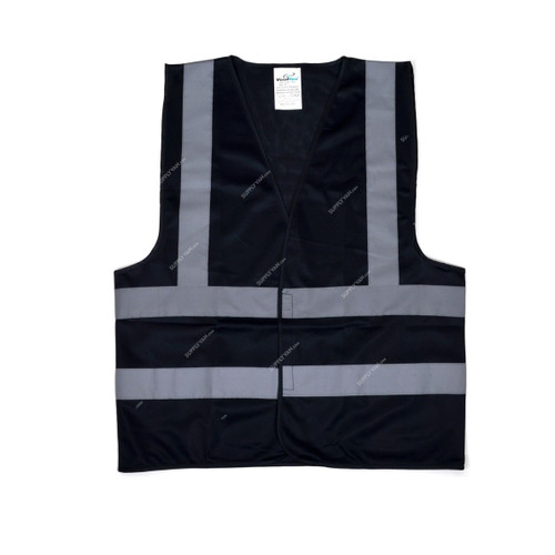 Vaultex Reflective Vest, CKD, 100% Polyester, M, Black