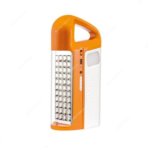 Sonashi Rechargeable 3 Side Emergency Lantern With Solar Panel, SEL-697SP, 4.5Ah, Orange