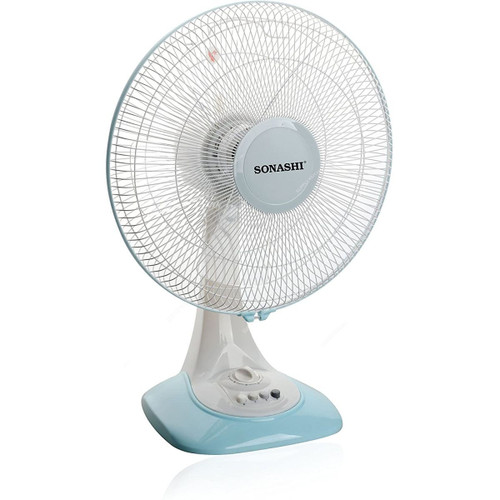 Sonashi Table Fan, SF-8028D, 16 Inch, 60W, White/Blue