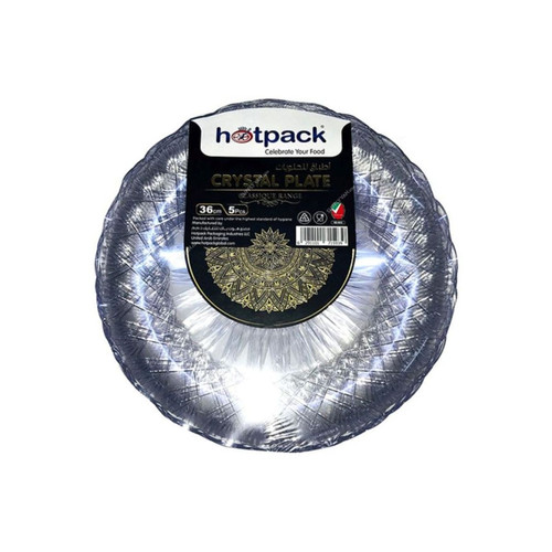 Hotpack Crystal Plate, HSMCP36, Plastic, 36CM, Clear, 5 Pcs/Pack