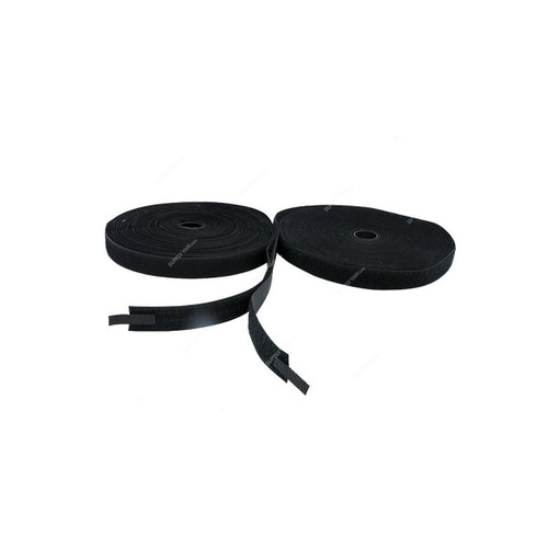 Double Sided Velcro Tape, 25MM x 20 Mtrs, Nylon, Black