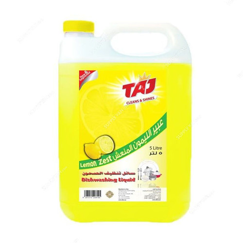 Taj Dishwashing Liquid, Lemon, 5 Ltrs, 4 Pcs/Pack Taj Dishwashing Liquid, Lemon, 5 Ltrs, 4 Pcs/Pack