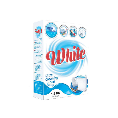 White Ultra Cleaning Detergent Powder, 2.5 Kg, 6 Pcs/Pack