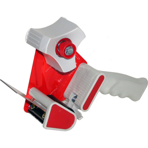 Tape Gun Dispenser, 48MM, Plastic and Metal, White/Red
