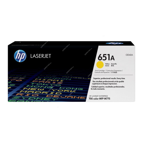 HP Original LaserJet Toner Cartridge, CE342A, 651A, Yellow