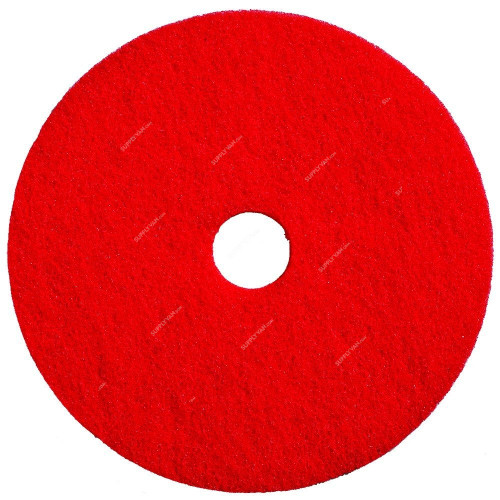 Norton Buffer AO Fine Grit Floor Pad, 66261054273, 14 Inch, Red, 5 Pcs/Pack