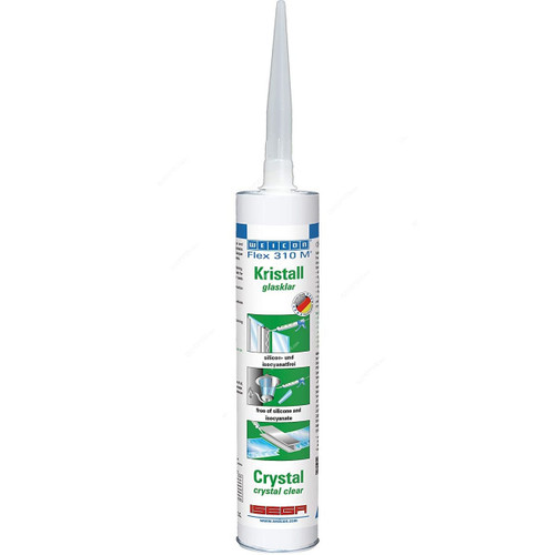 Weicon Flex 310 M Crystal MS-Polymer Adhesive, 13308200, 310ML, Clear