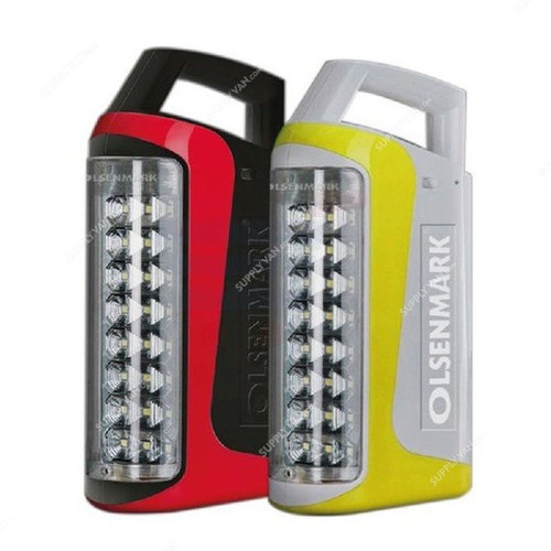 Olsenmark Rechargeable LED Emergency Lantern, OME2693, 6V, 3.5Ah, 24 LED, Red/Yellow