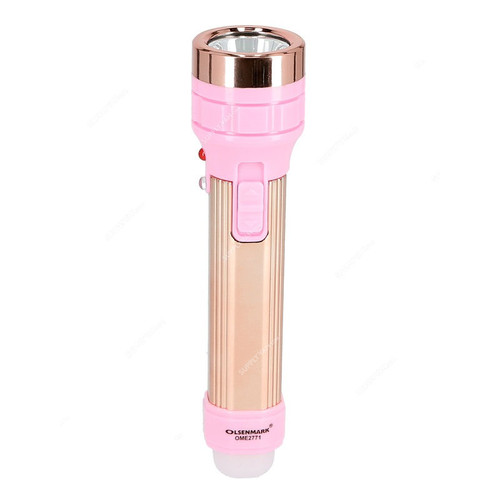 Olsenmark Rechargeable LED Emergency Light, OME2771, 3.7V, 1200mAh, Pink/Gold