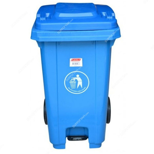 Brooks Pedal Waste Bin, BKS-PDL-087, 100 Ltrs, HDPE, Blue