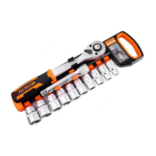 Wokin Ratchet Handle With Socket Set, SHGT-W-154830, 1/2 Inch Drive Size, 12 Pcs/Set