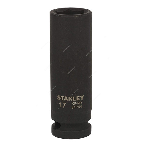 Stanley 6 Point Impact Deep Socket, STMT87504-8B, 1/2 Inch Drive, 17MM