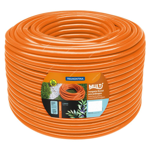 Tramontina 3 Layer Garden Hose, 79210501, 50 Mtrs, PVC, Orange