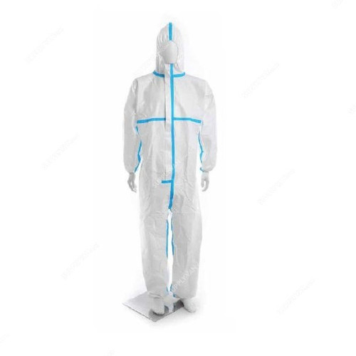 Scudo Microporous Disposable Coverall, SC-06030, Chem Pro, 2XL, White/Blue