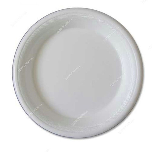 Foam Plate, Round, 10 Inch, White, 25 Pcs/Pack