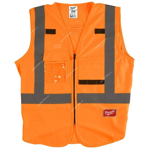 Milwaukee High-Visibility Vest, 4932471892, S/M, Orange