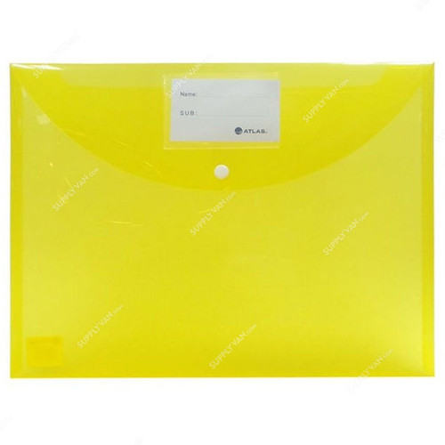 Atlas Document Bag With Card and Button, F10034, FS, Yellow