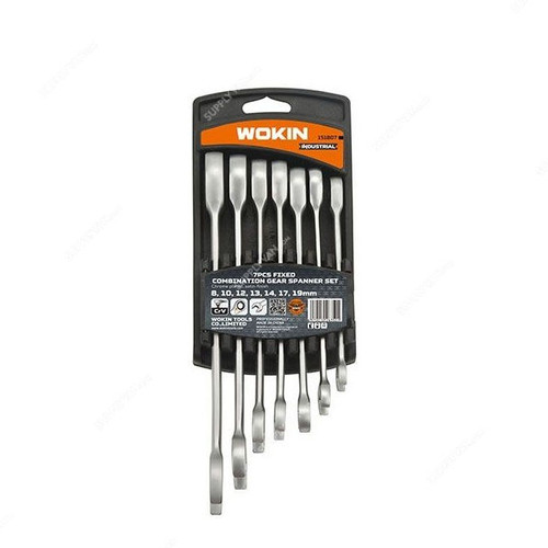 Wokin Fixed Combination Gear Spanner Set, SHGT-W-151807, 7 Pcs/Set