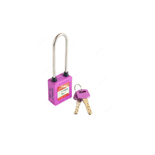 Loto-Lok Three Point Traceability Lockout Padlock, 3PTPPKDL80, Nylon and Stainless Steel, 80 x 5MM, Purple