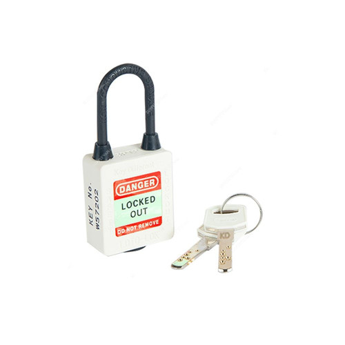 Loto-Lok Three Point Traceability Lockout Padlock, 3PTPWKDN40, Nylon, 40 x 5MM, White