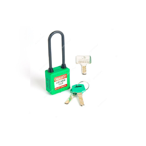 Loto-Lok Three Point Traceability Lockout Padlock, 3PTPGKDMKN80, Nylon, 80 x 5MM, Green