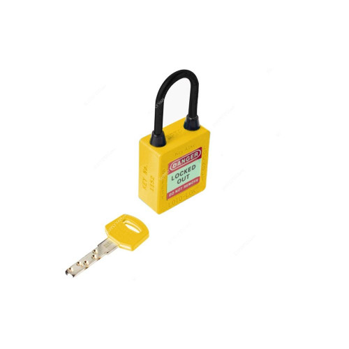 Loto-Lok Three Point Traceability Lockout Padlock, 3PTPYKAN40, Nylon, 40 x 5MM, Yellow
