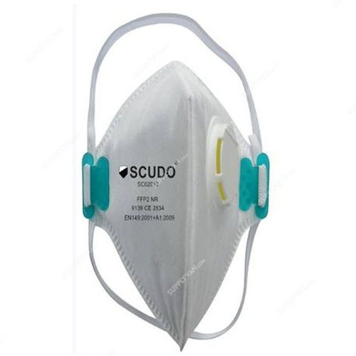 Scudo FFP 2 High Filtration Respiratory Mask, SC-02010, White, 10 Pcs/Pack