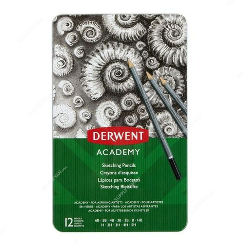 Derwent Academy Sketching Pencil Set, 2301946, 12 Pcs/Set