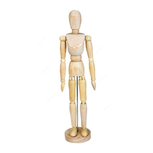 Sinoart Men Articulated Mannequin, SFM018, Wood, 12 Inch, Beige