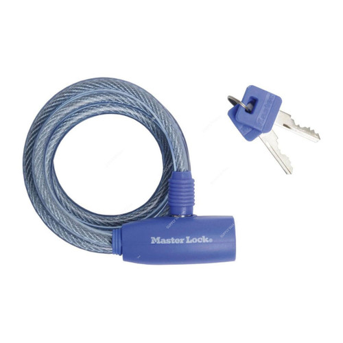 Master Lock Keyed Spiral Cable Lock, 8212EURDPRO, Blue