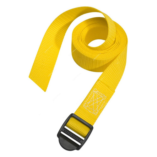 Master Lock Lashing Strap With Plastic Buckle, ML3004EURDATCOL, 1.2 Mtrs x 25MM, 40 Kg, Yellow, 2 Pcs/Pack