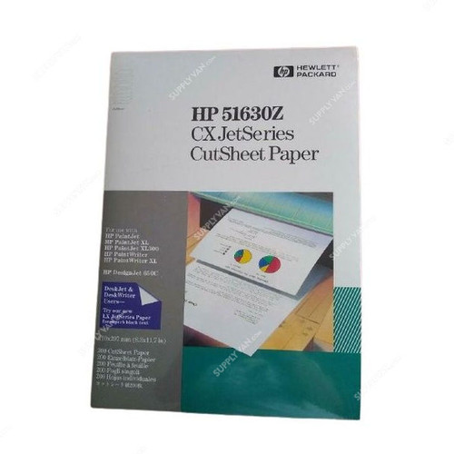 HP CutSheet Paper, 51630Z, CX JetSeries, A4, 210 x 297MM, White, 200 Pcs/Pack