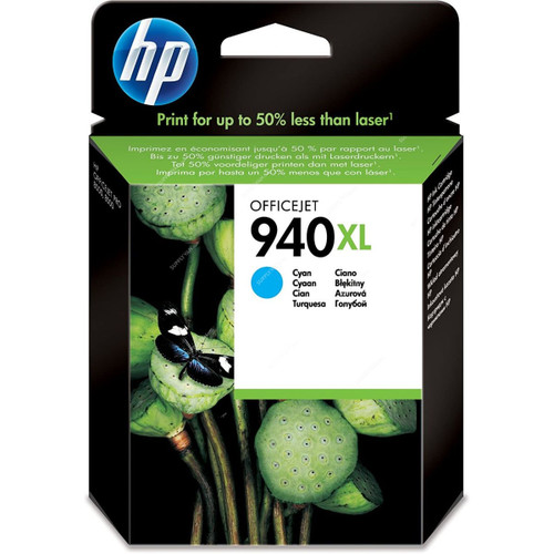 HP High Yield Original Ink Cartridge, C4907, 940XL, 16ML, 1400 Pages, Cyan