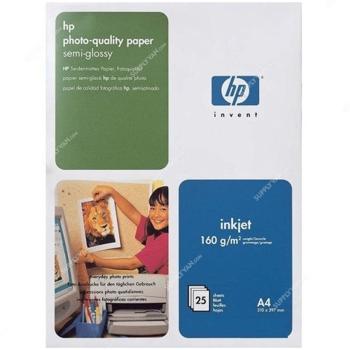 HP Photo-Quality Photo Paper, C6984A, A4, 210 x 297MM, Semi-Gloss, White, 25 Pcs/Pack