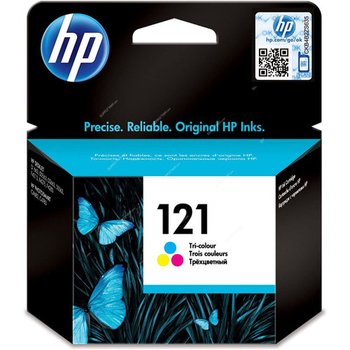 HP Tri-Color Original Ink Cartridge, CC643HE, 121, 6.5ML, 165 Pages, Multicolor