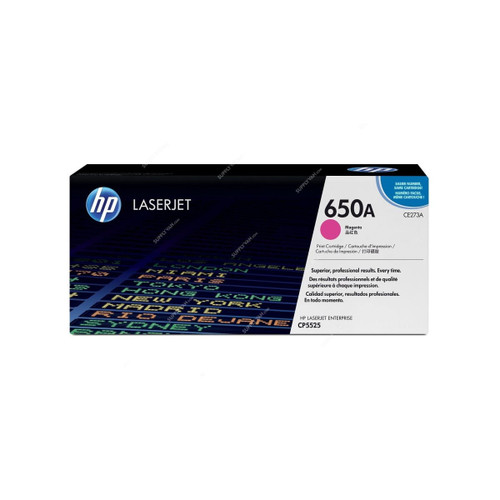 HP Original LaserJet Toner Cartridge, CE273A, 650A, 15000 Pages, Magenta