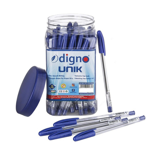 Digno Unik Ball Pen, UNIK50BL, 0.7MM, Blue, 50 Pcs/Pack