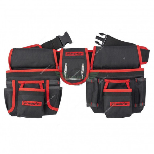 Mtx Double Belt Hand Tool Bag , 902409, Polyester, 20 Pocket, Black/Red