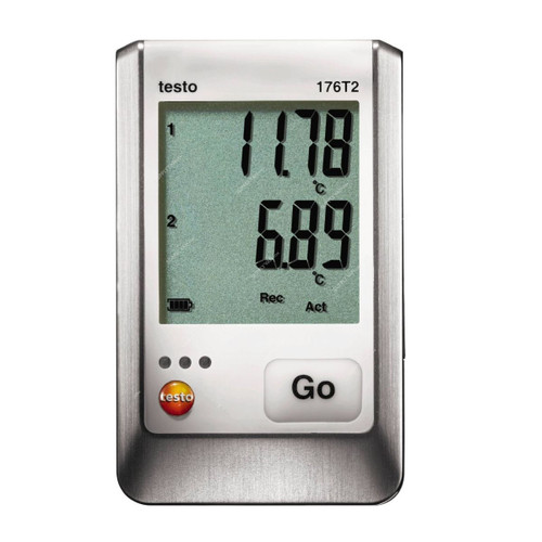 Testo Highly Accurate PT100 Data Logger, 176-T2, 2-Channels, -100 to +400 Deg.C