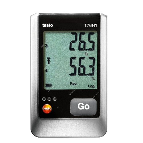 Testo Probe Humidity Data Logger, 176-H1, 4-Channels, -20 to +70 Deg.C