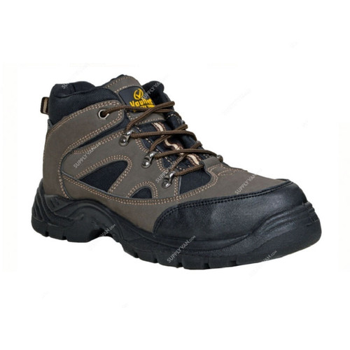 Vaultex High Ankle Safety Shoes, OJL, Nubuck Leather, Size42, Brown