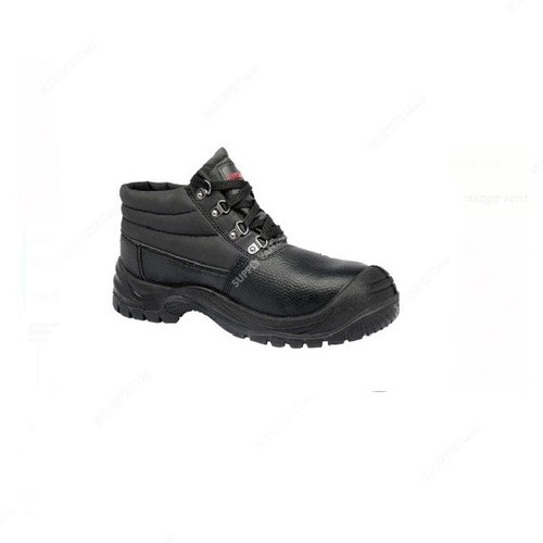 Armstrong Steel-Toe Safety Shoes, MB, Size39, Leather, Black, High Ankle