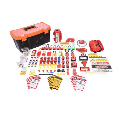 Lok-Force Electrical Loto Kit, LOKT-EPBL-204, L, 142 Pcs/Kit