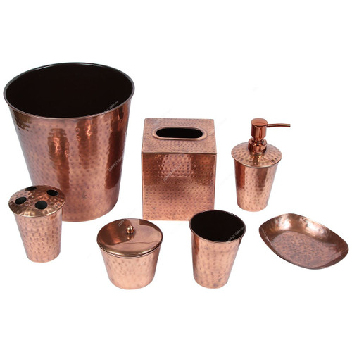 Indian Acc Bathroom Accessories Set, 127, Brown Colour, Steel