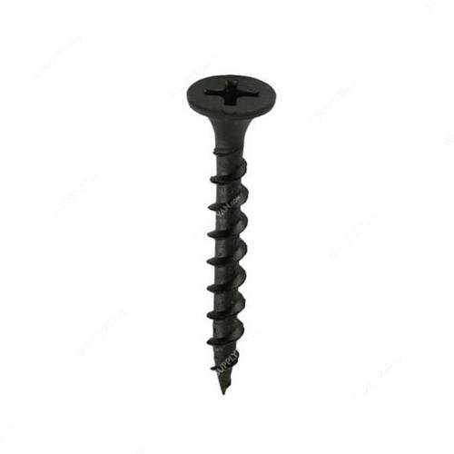 Tuf-Fix CSK Drywall Screw, 6x1-1/4 Inch, Philips, Black, Coarse, PK900