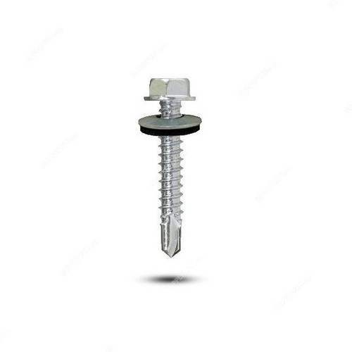 Tuf-Fix Hex Washer Self Drilling Screw, 14x2-1/2 Inch, CS, w/ 16mm B-Washer, PK250