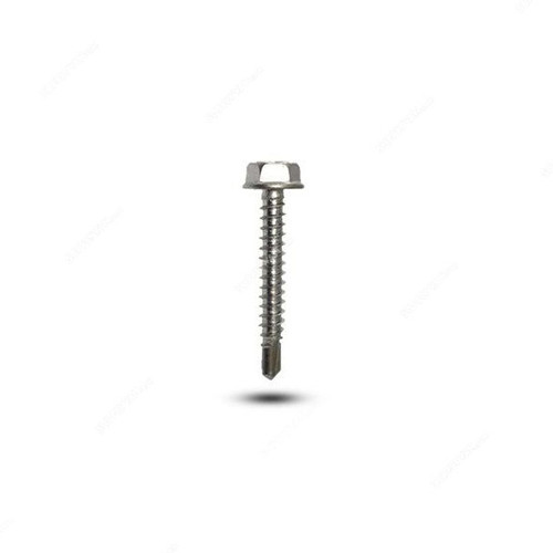 Tuf-Fix Hex Washer Self Drilling Screw, 10x3/4 Inch, CS, Silver, PK900