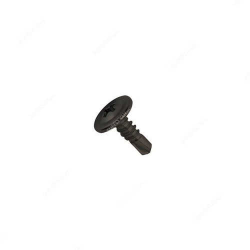 Tuf-Fix Wafer Self Drilling Screw, 10x1-1/4 Inch, CS, Black, PK450